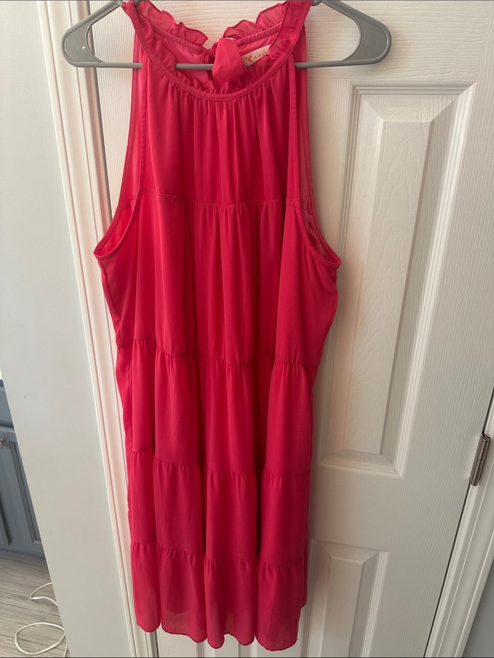 Women's Sleeveless Tiered Red Dress
